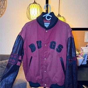 Iceberg Burgundy and Black Bomber Jacket